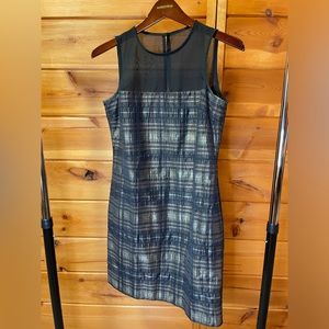Michael Michael Kors Gold Plaid Dress With Black Mesh Overlay. Size 4. EUC